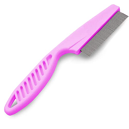 SunGrow Louse Comb for Men and Women, Stainless Steel Grooming Comb for Kids and Adults, For All Types of Hair, Scalp Care, High-strength Fine Teeth, 7.2", Pink Color, 1 Piece per Pack - Image 1