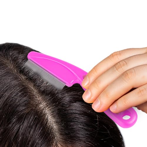 SunGrow Louse Comb for Men and Women, Stainless Steel Grooming Comb for Kids and Adults, For All Types of Hair, Scalp Care, High-strength Fine Teeth, 7.2", Pink Color, 1 Piece per Pack - Image 2