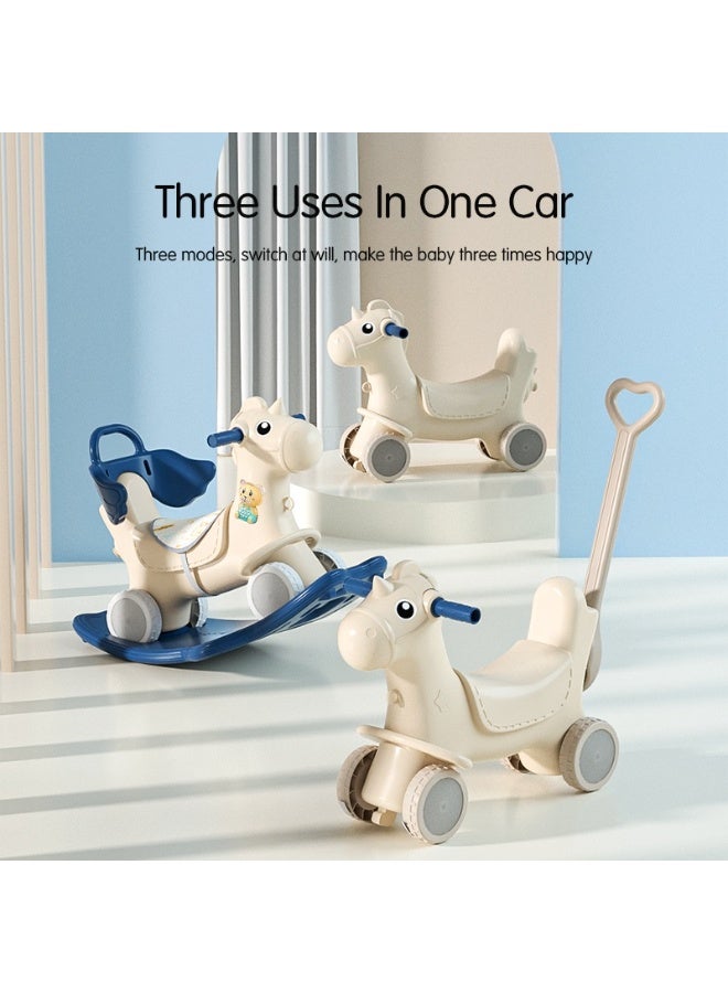 فول جوي حصان هزاز ثلاثي الاستخدام (حصان هزاز + راكب + مسند ظهر + عربة + موسيقى),حصان هزاز ,حصان ركوب للاطفال - Image 3