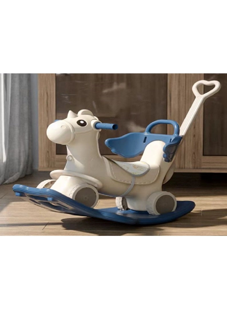 فول جوي حصان هزاز ثلاثي الاستخدام (حصان هزاز + راكب + مسند ظهر + عربة + موسيقى),حصان هزاز ,حصان ركوب للاطفال - Image 1