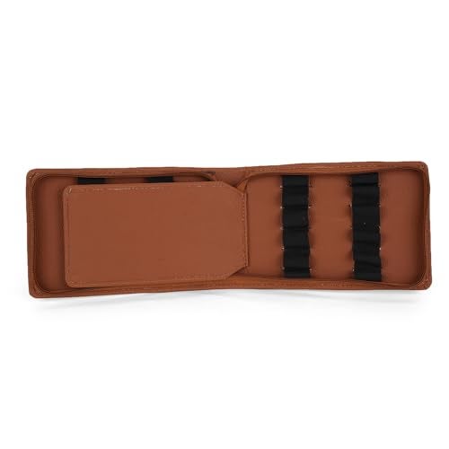 essart Collection Pen Storage Case Fountain Pen Pouch, 12 Slots Faux Leather Pen Storage Pouch, Luxury Pen,Pen Storage, Zipper Pen Pouch Holder, Handmade Gift Colour Tan (PNC-06-Tan) - Image 1