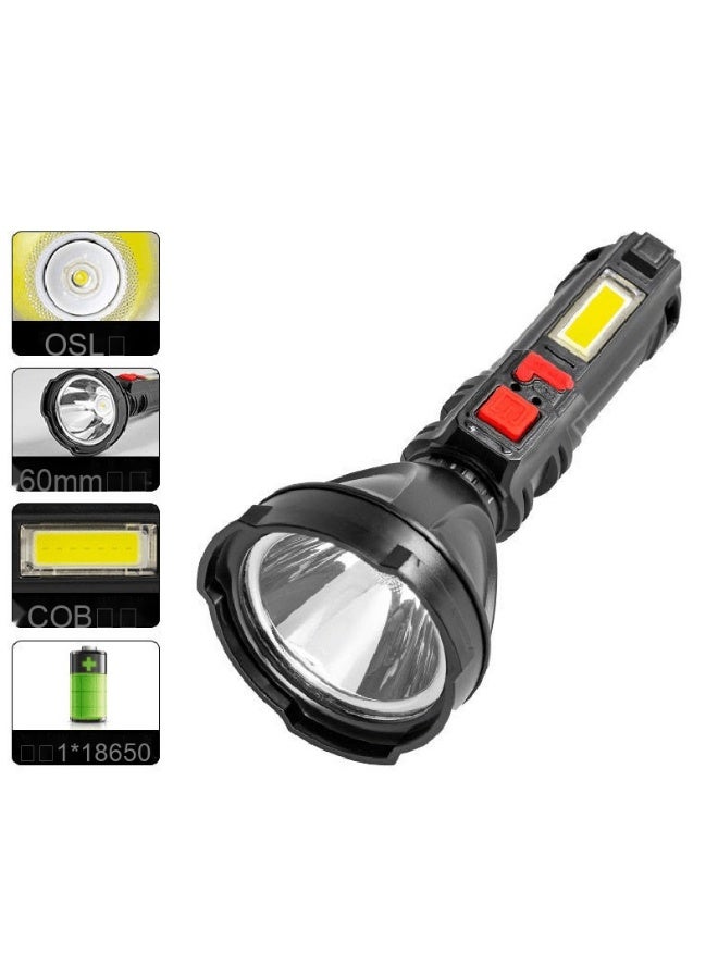 NIBEMINENT Cross-Border High-Intensity COB Tactical Flashlight - USB Rechargeable LED, Compact Outdoor Multi-Functional Ultra Bright Lighting Lamp