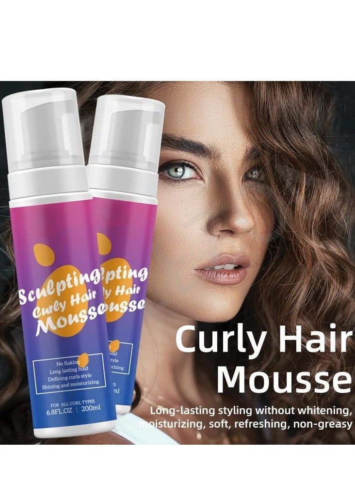 SYOSI رغوة موس الشعر المجعد تمنح الشعر تجعيدات ناعمة وثبات يدوم طويلاً وتحدد تجعيدات الشعر وتضفي عليه لمعانًا وترطيبًا وتغذية وتثبته 200 مل - Image 5