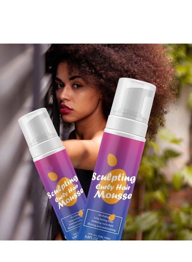 SYOSI رغوة موس الشعر المجعد تمنح الشعر تجعيدات ناعمة وثبات يدوم طويلاً وتحدد تجعيدات الشعر وتضفي عليه لمعانًا وترطيبًا وتغذية وتثبته 200 مل - Image 3