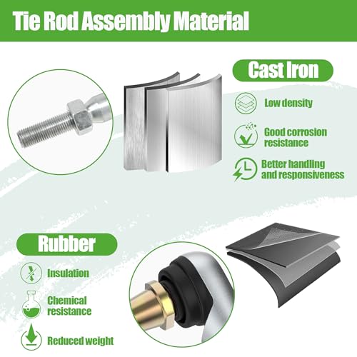 10L0L Golf Cart Tie Rod Assembly Tie Rod and End (Left and Right) Fits EZGO Gas & Electric Golf Carts Years 2001-Up (26 Inch) 70876-G02 70902-G01 70902-G02 01069-G01 01069-G02 - Image 4