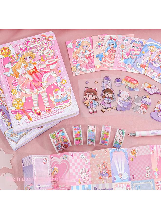 32K Hand Account Book High Color Value Full Set Hand Account Suit Gift Box Girl Heart Children's Gift Hand Account Book Sticker Material  - Image 4