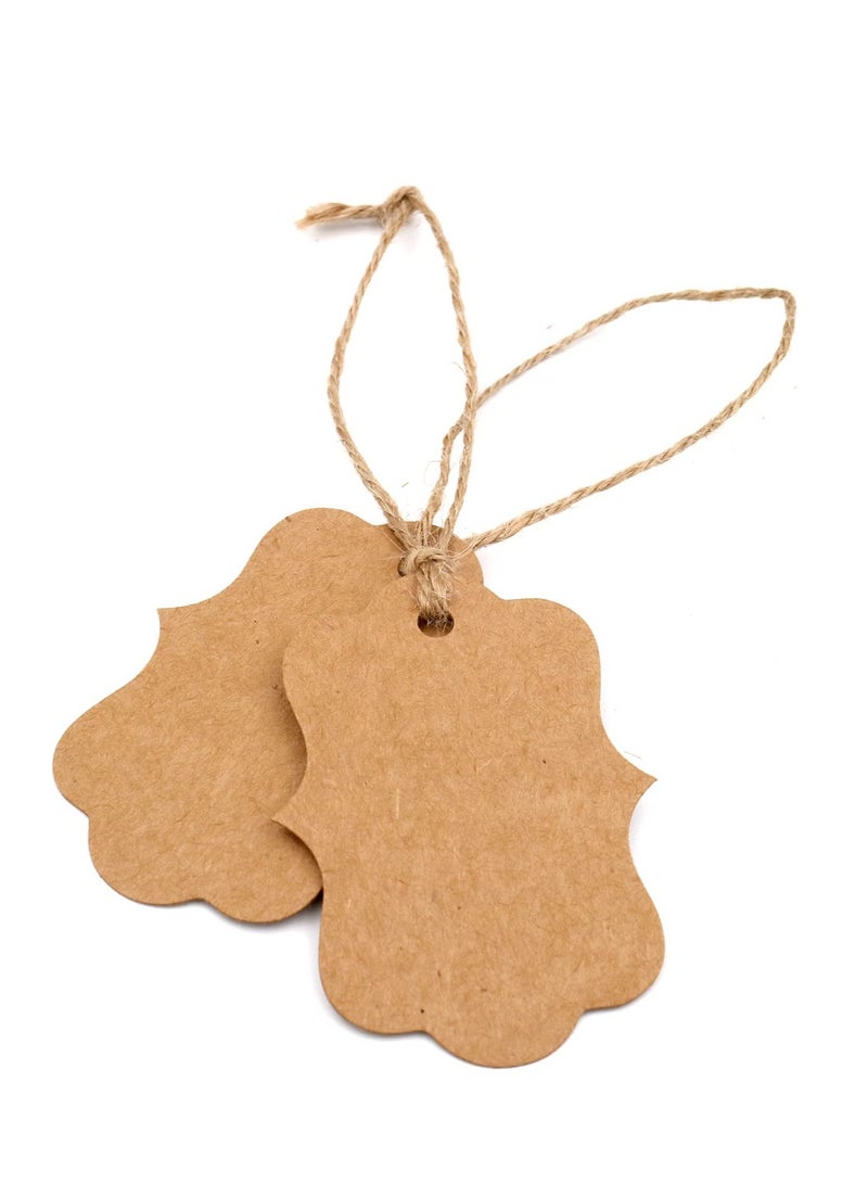 KASTWAVE 200Pcs Kraft Paper Gift Tags, Double Sided Blank Gift Tags, Brown Hang Tags, Suitable for Wedding, Birthday, Holiday, Party Favor (2.75" x 2") - Image 3