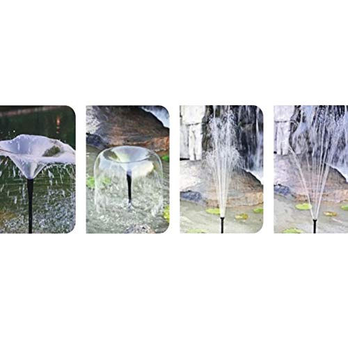 Dahszhi 1 Set Plastic Garden Waterfall Fountain Nozzle Head Set 4 Shapes Black - Image 3