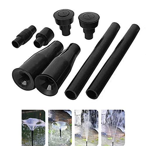 Dahszhi 1 Set Plastic Garden Waterfall Fountain Nozzle Head Set 4 Shapes Black - Image 4