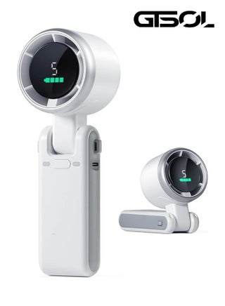 Turbo AirTech 5-Speed Foldable Handheld Fan – Rechargeable USB-C Mini Fan with LED Display, Long Battery Life, Turbo Cooling Technology – White - pzsku/ZF42447984842FD2A722CZ/45/1748342840/427a771b-00f1-41cd-a7fc-016f3e7b57a1