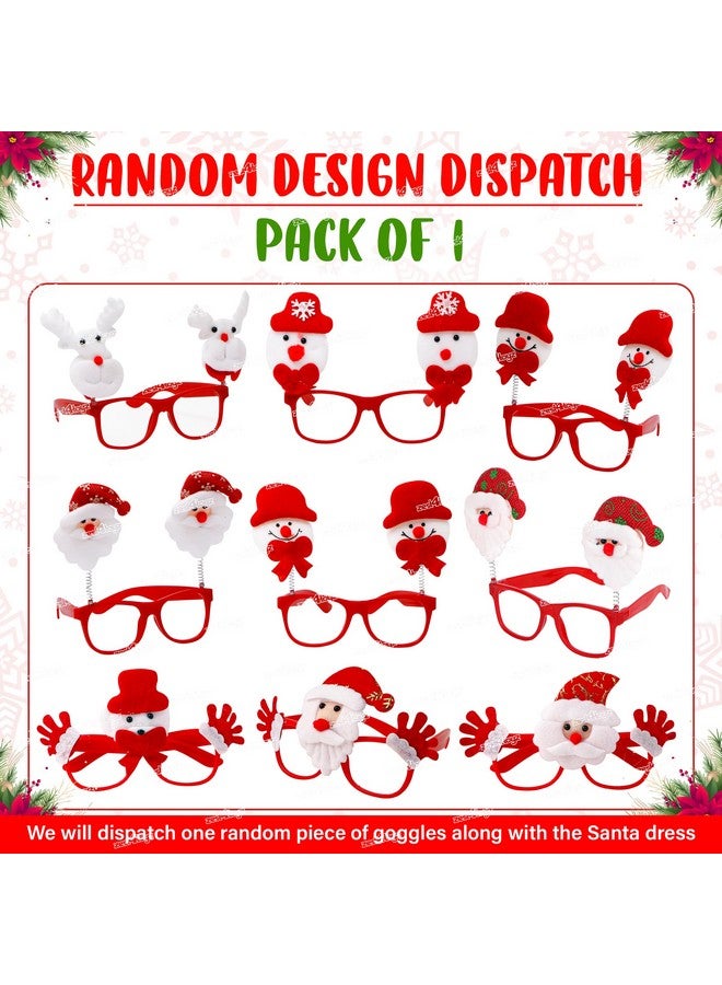 Zest 4 Toyz Zest 4 Toyz Synthetic Woven Santa Claus Dress For Kids Christmas Costume Dress With Jacket Pant Cap Goggles Beard And Pouch Santa Dress For Boys And Girls - Age 2 To 3 Years Old, Red  - Image 4