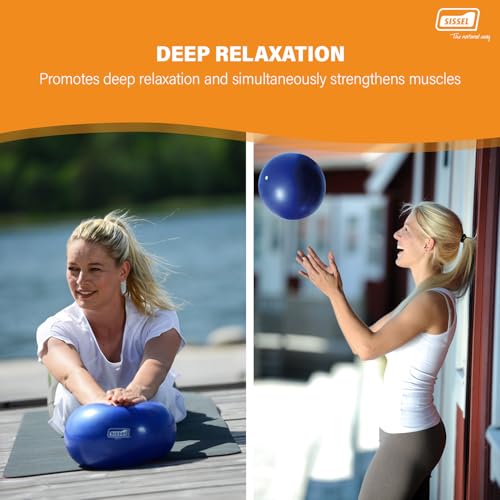 Sissel Pilates Soft Ball, 22 cm, Blue (Exercise-Balls, Yoga Gymnastics, Workout, Phthalate-free, Latex-free, 100 kg Weight Capacity) - Image 4