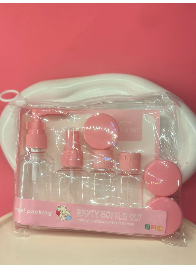 7 Pieces Luxury Refillable Travel Bottles Set Lotion Shampoo Shower Gel Empty Container for Liquid Cosmetic Packing Tool (may vary color) - Image 2