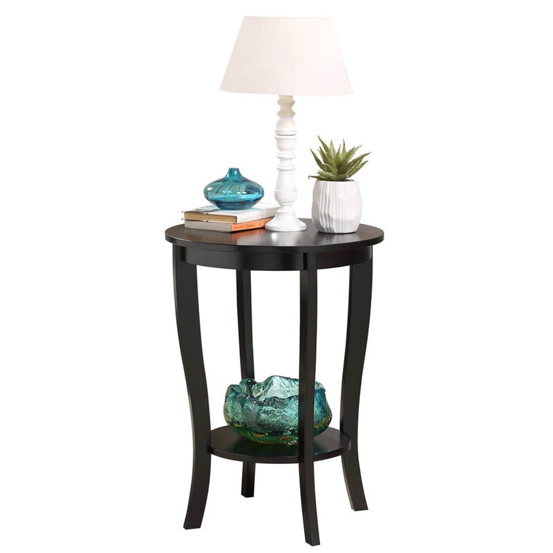 Convenience Concepts American Heritage Round End Table, Black - Image 4