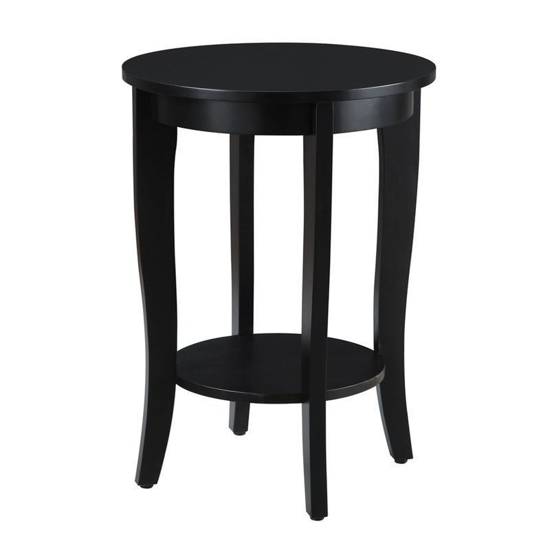 Convenience Concepts American Heritage Round End Table, Black - Image 1