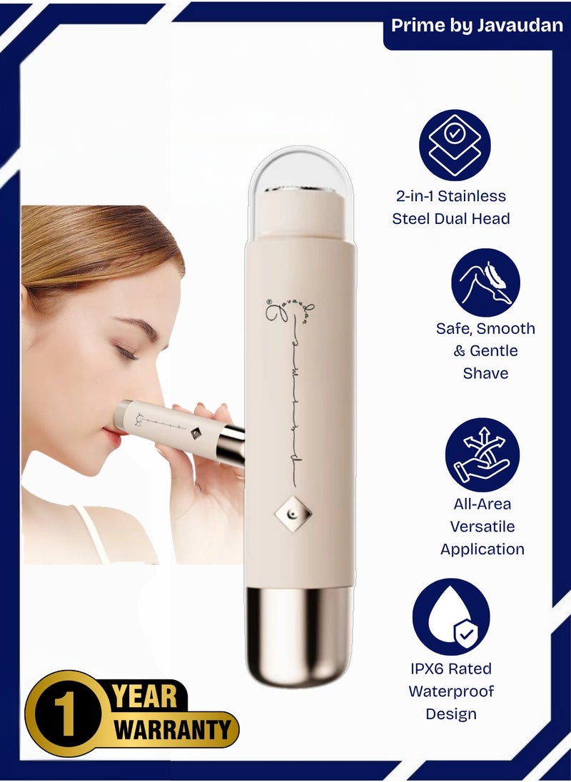 Prime by javaudan 2-in-1 Electric Hair Removal Trimmer for Women – Dual-Head Waterproof Shaver for Underarms, Bikini, Face & Body – Rust-Resistant, Portable Grooming Tool  - Image 1