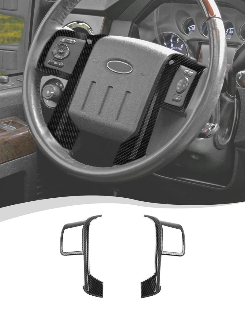 غطاء عجلة القيادة الداخلي Hoolcar متوافق مع فورد F250 F350 F450 F550 20082016 لفورد إكسبيديشن 20072012 من ألياف الكربون