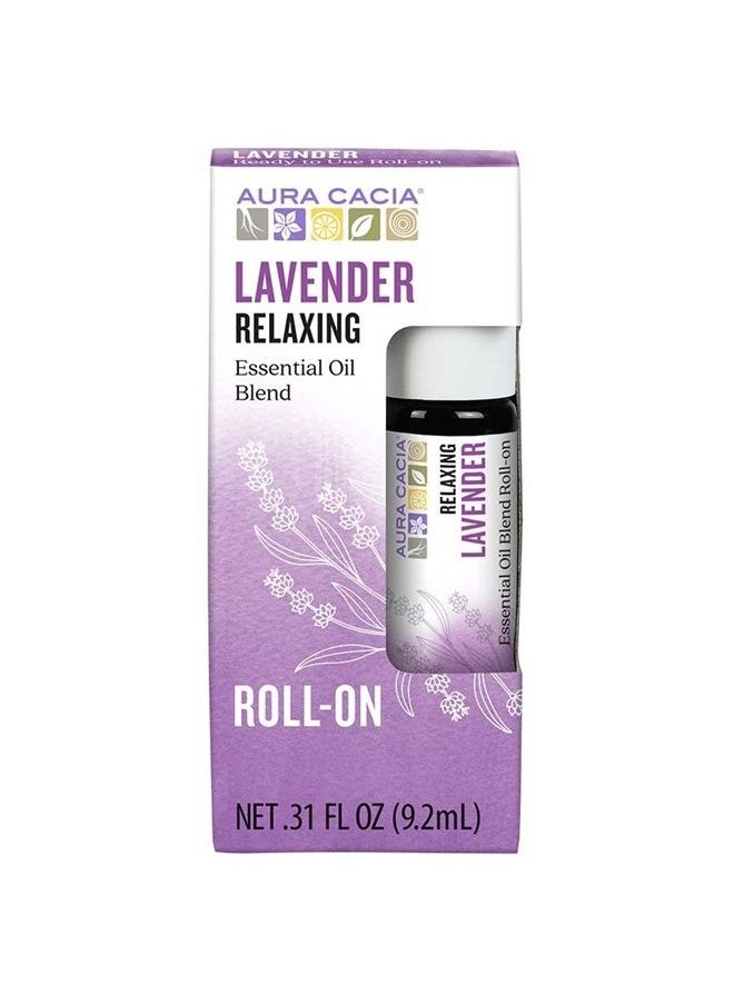 Aura Cacia Lavender Essential Oil Roll-On | GC/MS Tested for Purity | 9.2 ml (0.31 fl. oz.)  - Image 1