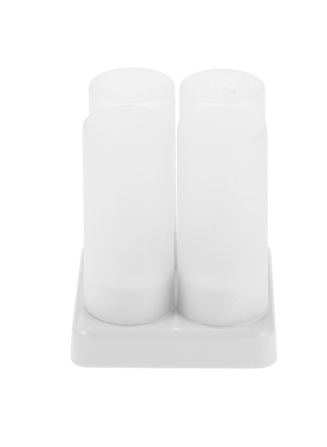 NIBEMINENT 4 Piece Rechargeable LED Candles Lights With Remote Control Frosted Cups White 0.37kg - Image 1