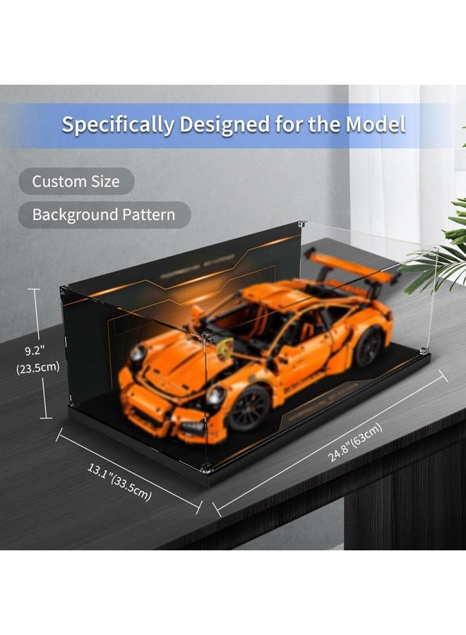 PIPART Acrylic Display Case Compatible with Lego 42056 Porsche 911 GT3 RS Car Model Building Kit, Dustproof Clear Display Box(The Model NOT Included) - Image 3