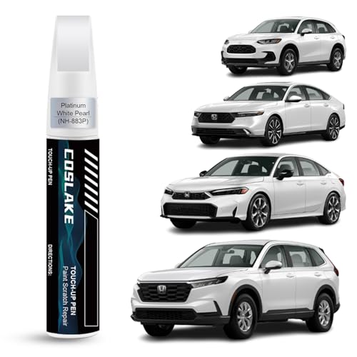 COSLAKE Car Touch Up Paint(Platinum White Pearl(NH-883P)) for Honda, Car Paint Scratch Repair Kit, Quick & Easy Solution to Repair, 2 in 1 Scratch Remover Pen with Color-Matched - Image 1