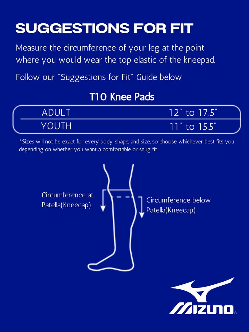 ميزونو Mizuno T10 Plus Kneepad للكبار للكرة الطائرة أسود مقاس واحد - Image 2
