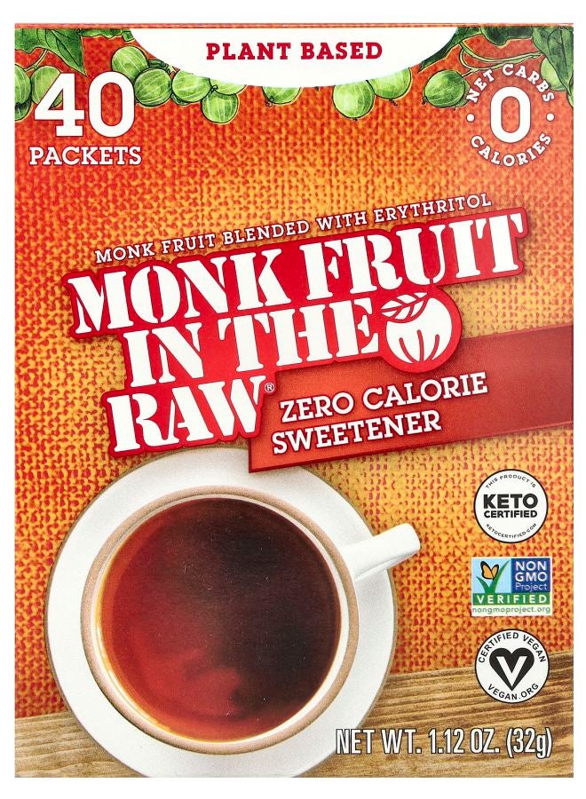 Monk Fruit In The Raw® Zero Calorie Sweetener 40 Packets 1.12 oz (32 g)