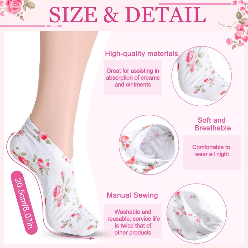 Cotwinter 12 Pairs Moisturizing Socks Overnight for Dry Feet Spa Lotion Sleeping Socks Cosmetic Moisturizing Dry Feet Healing Care for Cracked Skin Women Men - Image 2