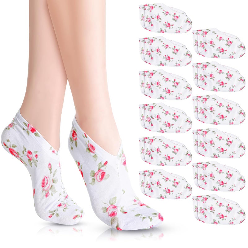 Cotwinter 12 Pairs Moisturizing Socks Overnight for Dry Feet Spa Lotion Sleeping Socks Cosmetic Moisturizing Dry Feet Healing Care for Cracked Skin Women Men - Image 1
