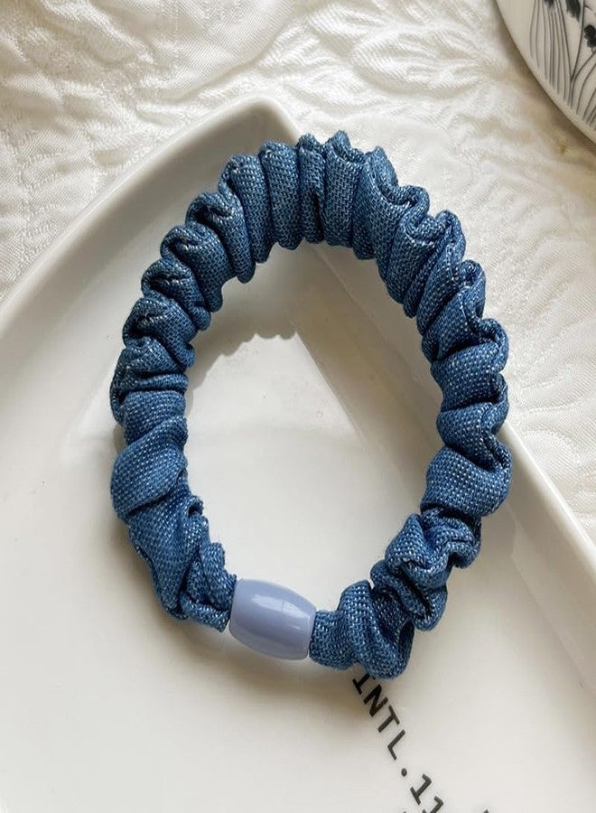 BBTDIN Blue Jean Hair Scrunchies Blue Denim Hair Ring Tie Denim Hair Scrunchies Tie BW23 (4 Pcs-Set) - Image 5