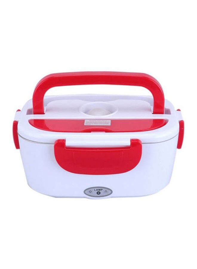 Loquat Portable Electric Heating Lunch Box White/Red 238x170x108mm - Image 1