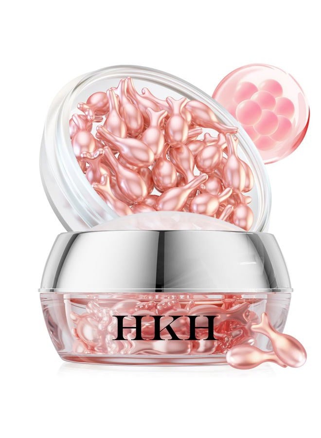 HKH سيروم الريتينول للوجه - سيروم مضاد للتجاعيد مع فيتامين C وفيتامين E، كبسولة فيت A مع الكولاجين للنساء، يقلل من الخطوط الدقيقة، يشد البشرة، يرطب، مناسب للسفر (38 حبة) - Image 1