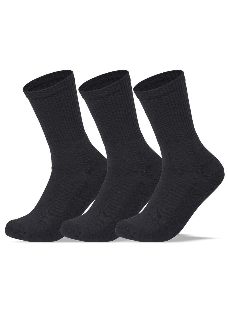 سام سوكس مجموعة من 3 جوارب رياضية نصف فوطة للنساء، أسود سادة 36-40 EU - Image 1