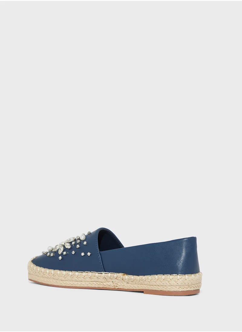 ELLA Floral Diamante Espadrille