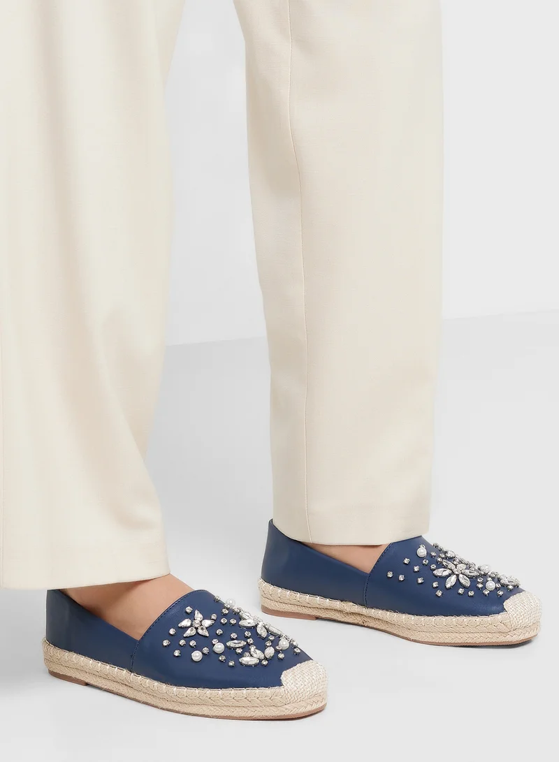 ELLA Floral Diamante Espadrille