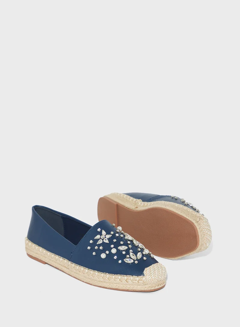 ELLA Floral Diamante Espadrille