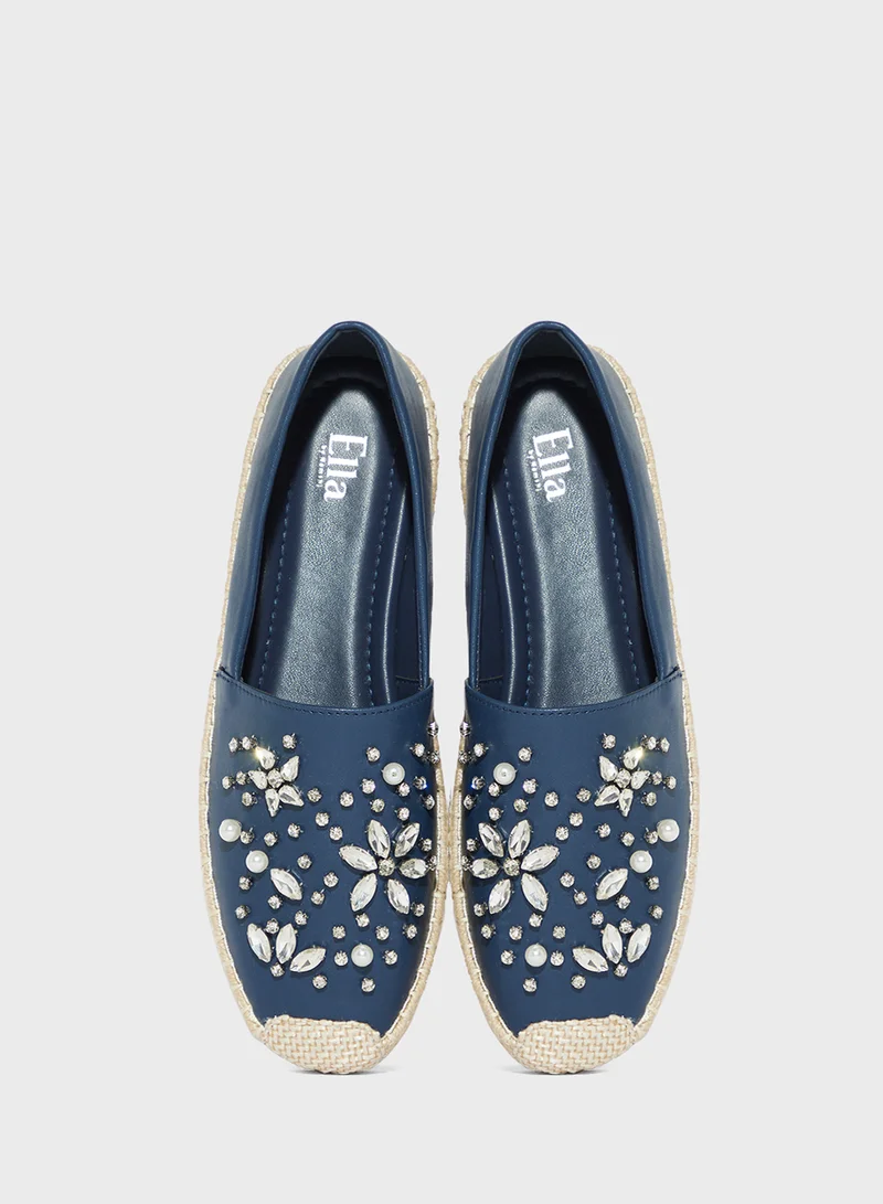 ELLA Floral Diamante Espadrille