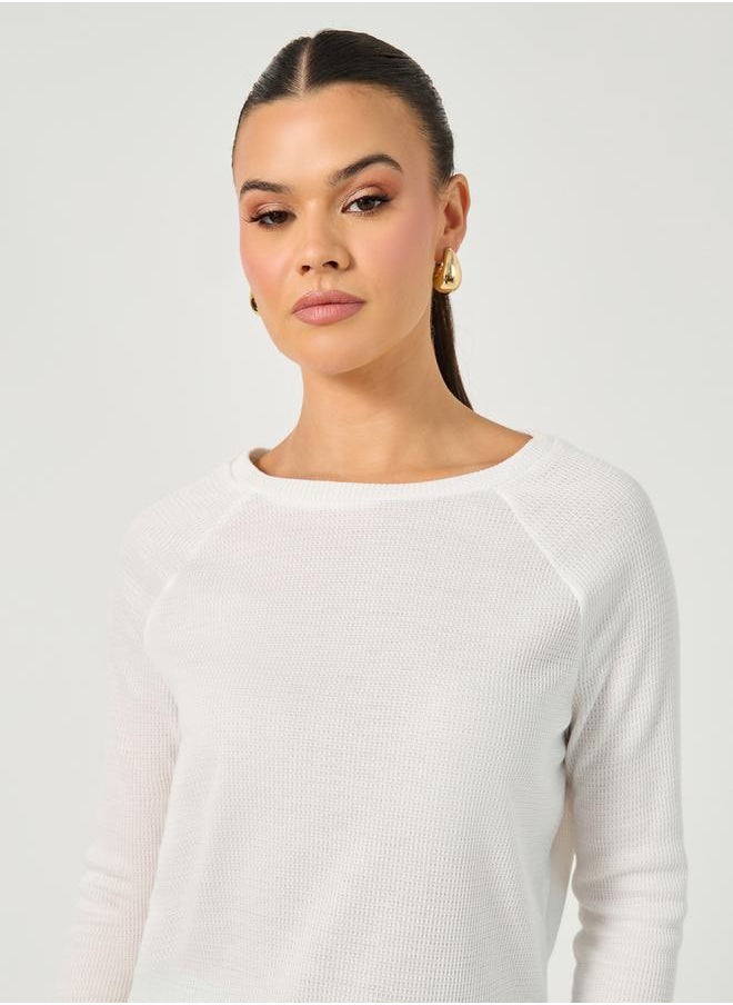 Styli - Waffle Knit Long Sleeve T-Shirt - Image 1