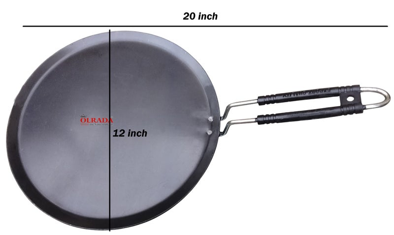 Olrada Iron Flat Dosa Tawa with Wire Handle (12 inch) - Image 3
