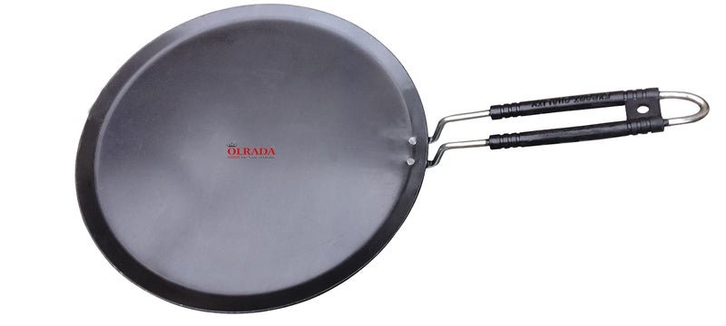 Olrada Iron Flat Dosa Tawa with Wire Handle (12 inch) - Image 1