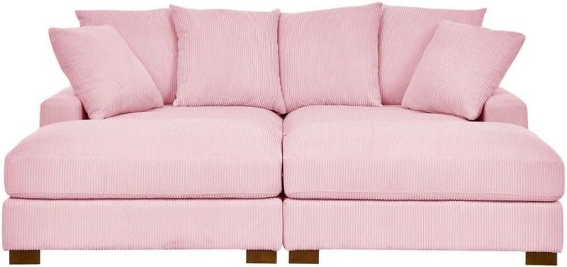 Comfynest أريكة كوردوروي وردية 86 بوصة - Image 2