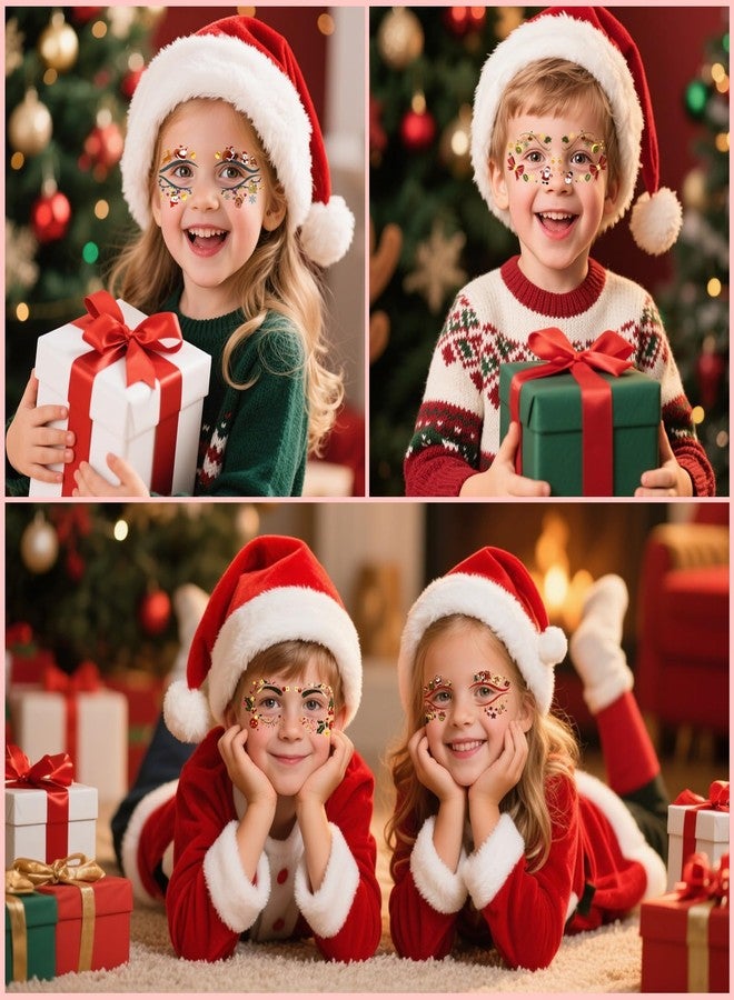 Metuu 24 Pairs Christmas Eyeliner Temporary Tattoos for Adults and Kids, Glitter Eyes Tattoos for Christmas Makeup, Waterproof Golden Santa, Christmas trees, Holly, Snowman Face Tattoos for Christmas Gift - Image 5