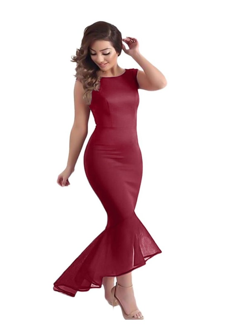 فاشون جروب فساتين سواريه دون اكمام بقصة شيفون واسعة من اسفل - Image 2