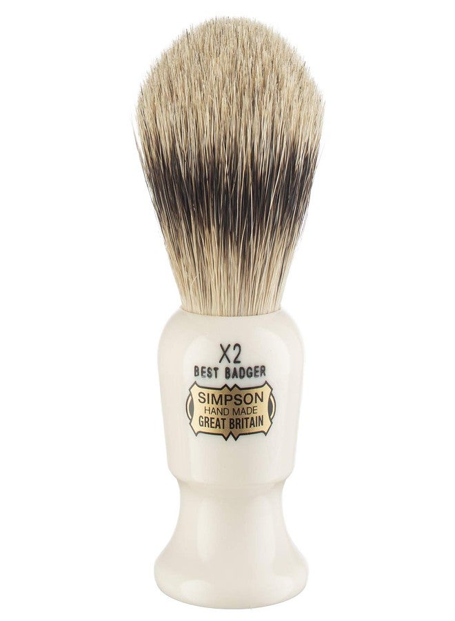 Simpson Shaving Brushes Commodore Best Badger Brush- Simpson Shaving Brushes - Faux Ivory Handle (X2 Best) - Image 3