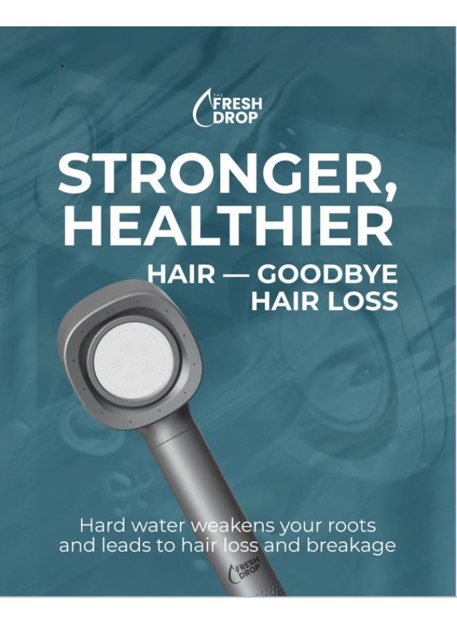 The Fresh Drop رأس دش وفلتر دش فاخر ومعتمد بشهادة الآيزو (ISO) للعناية بالشعر والبشرة من "ذا فريش دروب" | فلترة متطورة وعالية الكفاءة لإزالة الكلور والصدأ والملوثات والشوائب والترسبات الضارة لتوفير مياه نقية لبشرة ناعمة وشعر صحي - Image 1