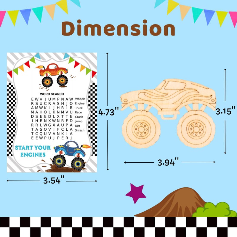 GOGREENWOVEN Monster Truck Party Favors - 12 PCS Truck Car Birthday Party Supplies - Car Bubbles & Paint Crafts - Monster Truck Birthday Decorations Goodie Bags Gifts Prizes for Kids Girls Toddler - Image 5