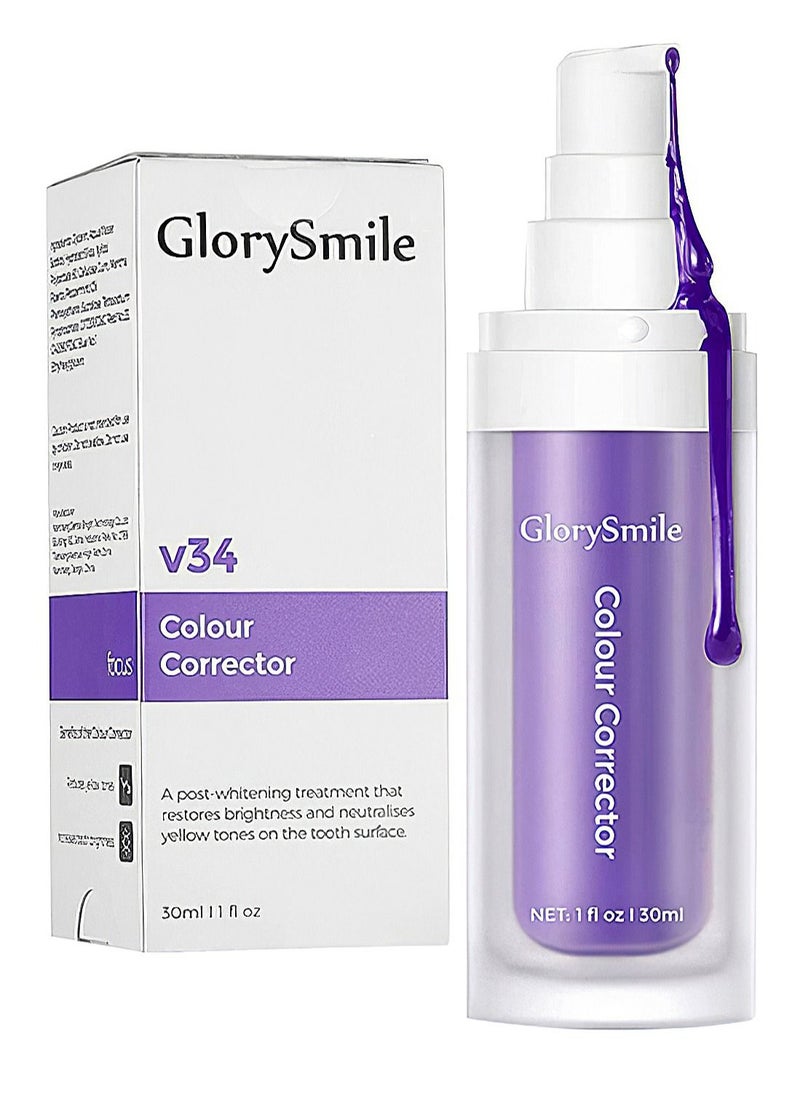 GlorySmile V34 Teeth Color Corrector Fast Effective Brighten Cleaning Teeth Anticavity Dental Daily Care Teeth Whitening Serum for Teeth Color Corrector Change Yellow Teeth and Remove Tooth Stains (Purple)  - Image 1