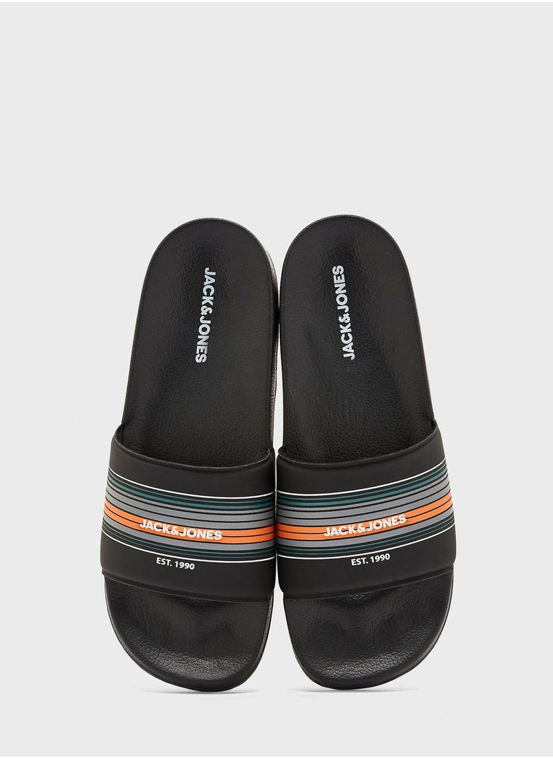 JACK & JONES - Striped Slides - Image 1