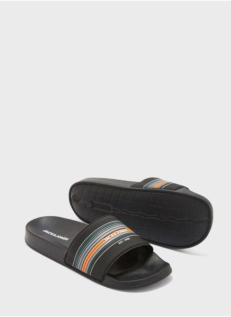 JACK & JONES - Striped Slides - Image 1