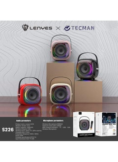 Lenyes Lenyes S226 speaker bluetooth portable wireless karaoke RGB original,BLACK  - Image 5